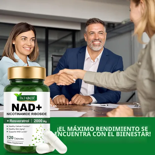 Vista 8 de TKTALKER Suplemento NAD de 2000 mg – 120 cápsulas True NAD & Resveratrol, NMN alternativo liposomal NAD+ para mujeres y hombres, apoya la salud