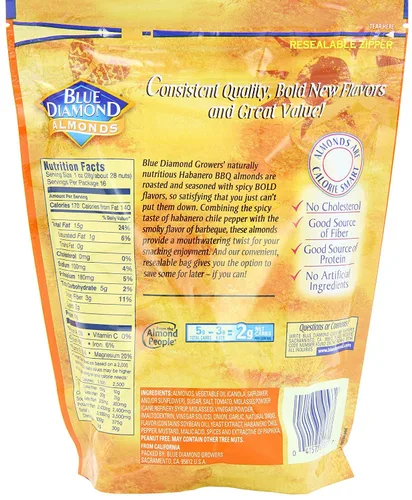 Vista 45 de Blue Diamond Almonds, Almendras espolvoreadas de cacao asadas al horno, 14 onzas