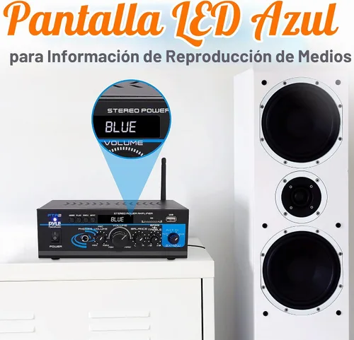 Vista 5 de Pyle Home Mini - Amplificador de potencia estéreo (2 x 40 W) PTA2 mini amperio