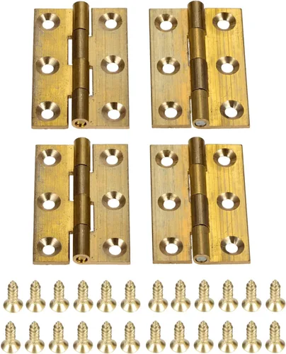 Vista 12 de dophee 4 mini bisagras de latón puro, bisagras plegables a tope para cajón, armario, puerta, joyero, muebles de madera, 2.5 pulgadas