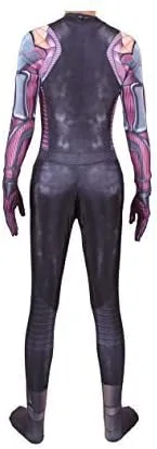 Vista 5 de Rxuvtui Trajes de cosplay para Halloween, disfraz de elastano, cuerpo rojo, Zentai para mujer, Blanco