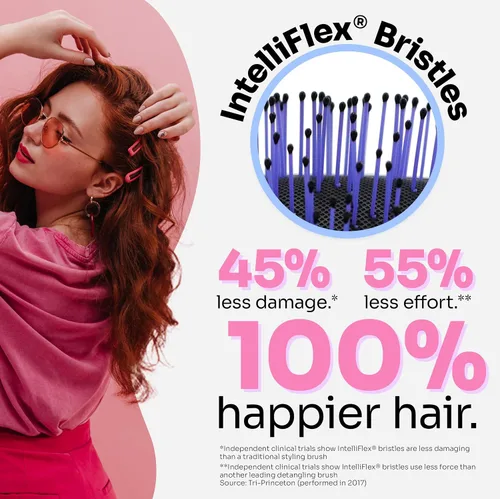 Vista 3 de Wet Brush - Cepillo desenredante para cabello grueso, negro, con cerdas ultrasuaves IntelliFlex que se deslizan a través de los nudos con facilidad