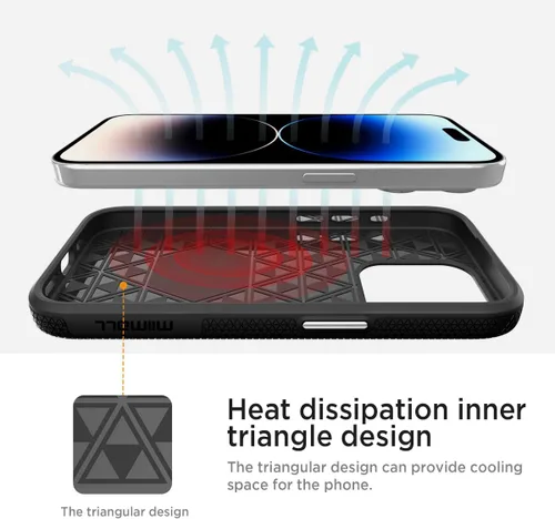 Vista 5 de Miimall Funda magnética delgada compatible con iPhone 15 Pro, color negro
