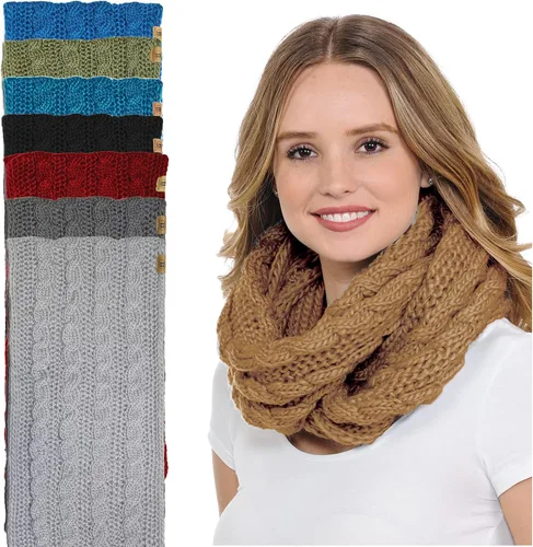 Vista 3 de BASICO Infinity Scarf Bufanda de punto de ganchillo de invierno en talla única