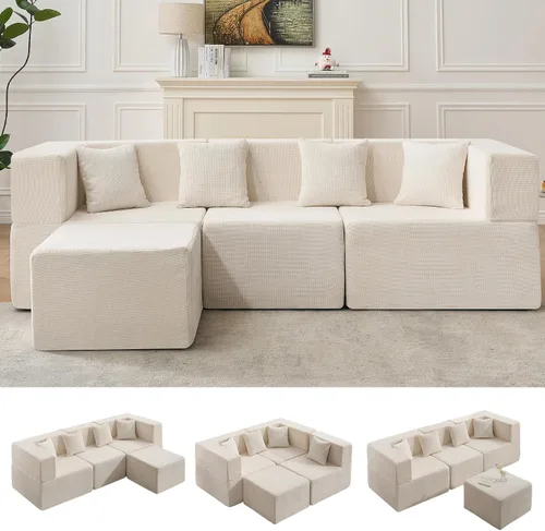 Vista 21 de MONVANE Sofá cama convertible de 55.5 pulgadas, sofá cama 2 en 1 sin hueso con bolsillo de almacenamiento, cómodo sofá de asiento profundo