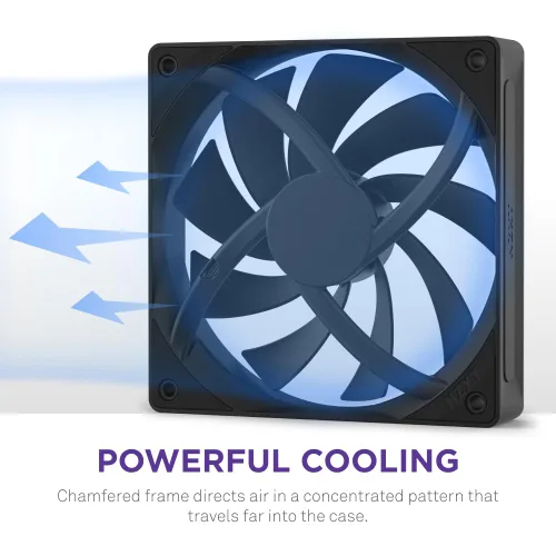 Vista 4 de F120Q - Ventiladores de flujo de aire silenciosos de 120 mm - Individual - Negro