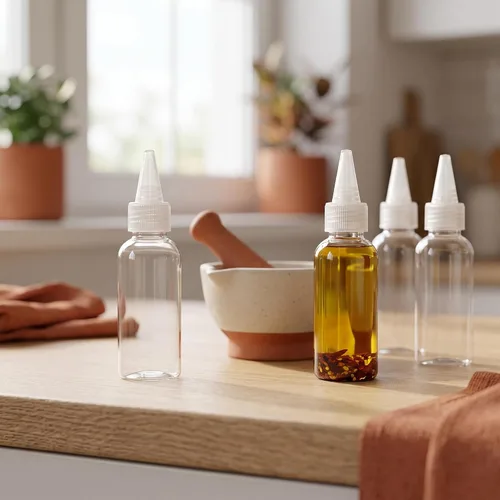Vista 7 de MOUYAT 150 botellas de plástico de 1 oz y 1 fl oz con tapa superior