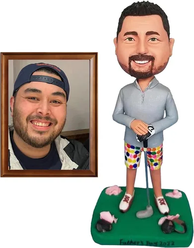 Vista 15 de Bobblehead personalizada - Figura personalizada para hombres, escultura personalizada hecha a mano de la foto, regalo único para marido, papá