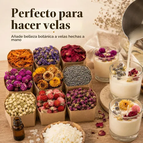 Vista 4 de Sukh Kit de hierbas secas – Botánicos secos a granel, 9 bolsas de flores secas naturales y hierbas para jabón, vela, perfume, bombas de baño