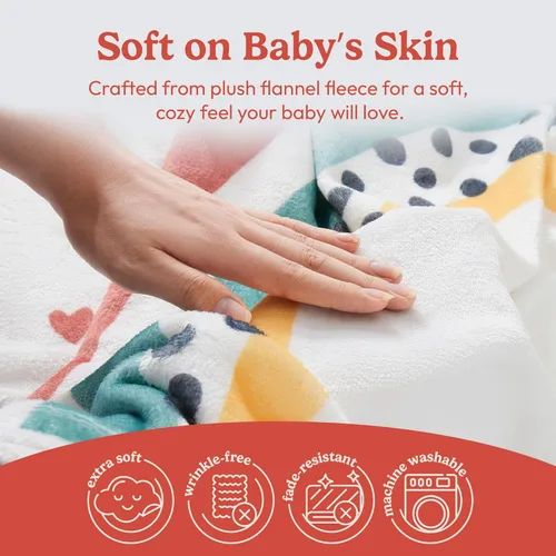 Vista 5 de Manta mensual de hito para bebé Bliss n' Baby para niña - 152,4x101,6 cm - Manta antiarrugas para recién nacido con tabla de crecimiento - Lavable