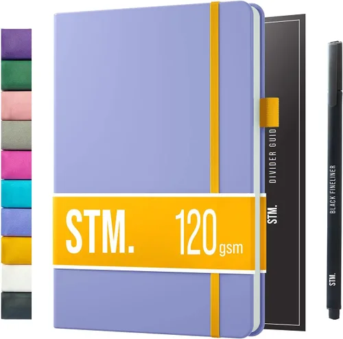 Vista 46 de Cuaderno de cuadrícula de puntos con viñetas Cuadernos diarios A5 para escritura personal, trabajo, mujeres papel grueso de 120gsm, tapa dura