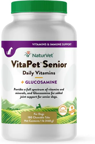 Vista 10 de NaturVet – VitaPet Vitaminas Diarias para Perros Mayores – Más Glucosamina – Espectro Completo de Vitaminas y Minerales – Mejorado con Glucosamina