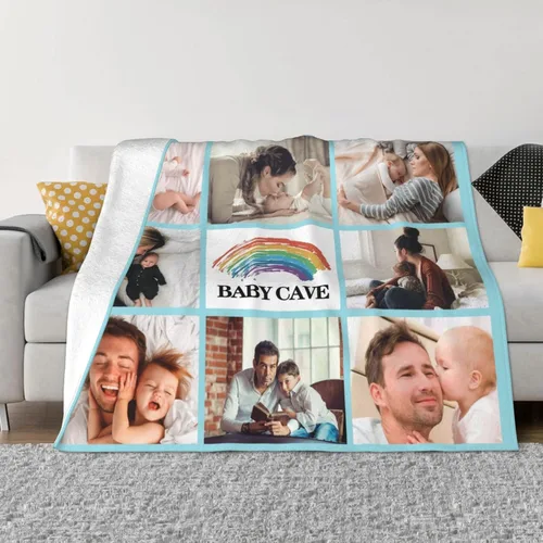 Vista 12 de Amuck - Manta personalizada con foto y texto, para sofá, cama, sofá, hogar (10 collages de fotos), 50 x 40 pulgadas