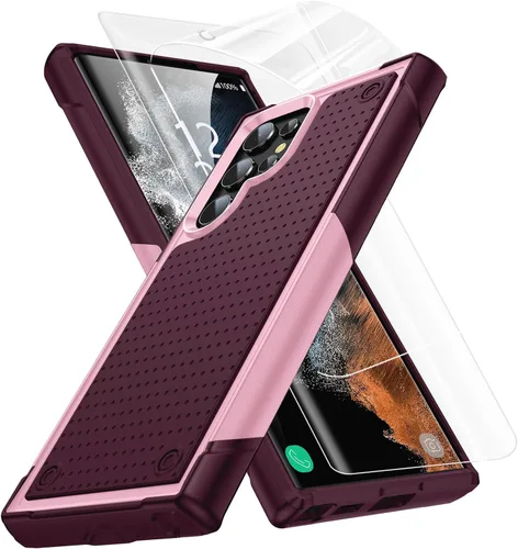 Vista 33 de Jeylly Funda para Samsung Galaxy S10 Plus S10+, ajuste delgado, doble capa, resistente, absorción de golpes, TPU con carcasa trasera de Negro