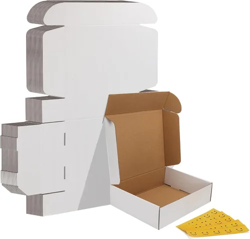 Vista 34 de HORLIMER Paquete de 40 cajas de envío de 5 x 5 x 5, caja de cartón corrugado blanco para correo, embalaje, pequeñas empresas