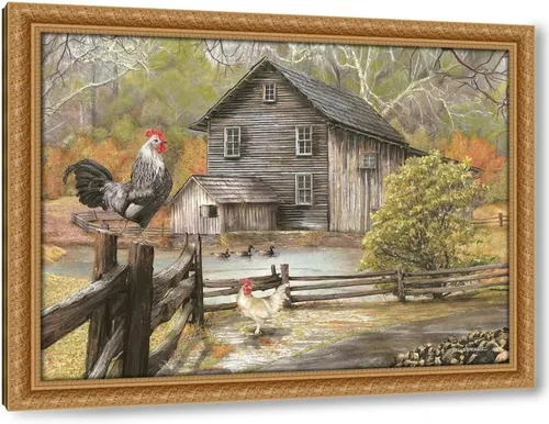 Vista 8 de ArtDirect - Wargo, Ed 18x15 Black Modern Framed Art Print Titled: Down on the Farm I
