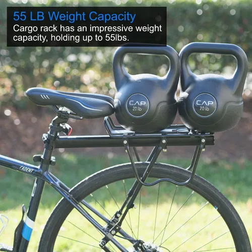 Vista 3 de Lumintrail Portaequipajes de bicicleta con capacidad de peso de 20 libras para bolsas de maletero y asa de liberación rápida