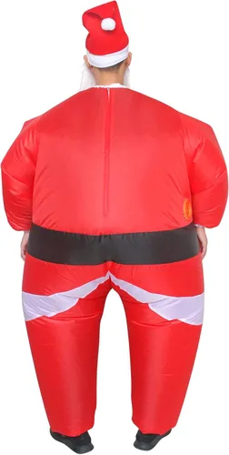 Vista 5 de VURPOKSI Disfraz inflable de Papá Noel divertido de Navidad para Navidad