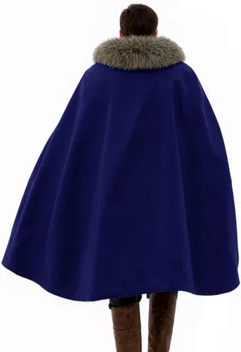 Vista 3 de Capa vikinga para hombre, disfraz de capa medieval renacentista con capa de piel, disfraz de Halloween, cosplay