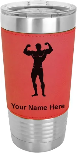 Vista 16 de LaserGram Personalized 20oz Tumbler, Bodybuilder (Baseball Style)
