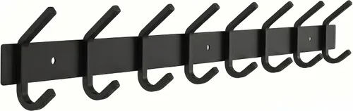 Vista 21 de Perchero de Abrigos Pequeño Negro Mate para Pared – Riel de Ganchos de Acero Inoxidable de 6 Pulgadas con 2 Ganchos Dobles para Abrigos