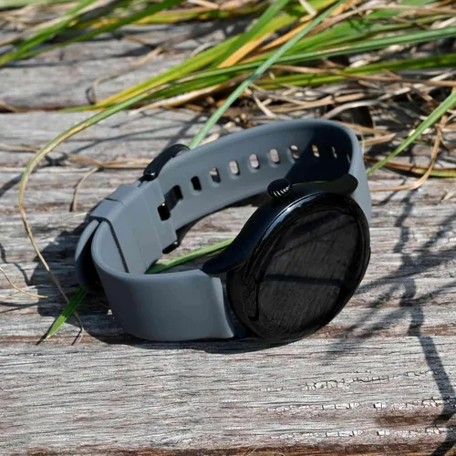 Vista 105 de BISONSTRAP Correas de reloj de silicona, correas de reloj delgadas con liberación rápida, 0.787 in, negro con hebilla negra