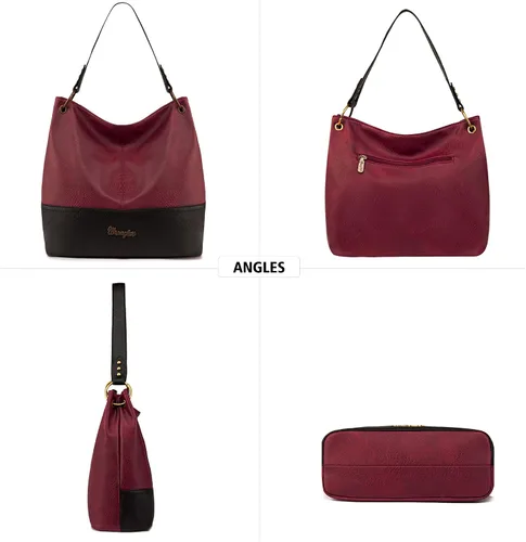 Vista 5 de Wrangler Hobo - Bolsos de cuero vegano con asa superior para mujer