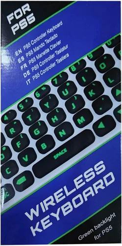 Vista 9 de TiMOVO Green Backlight Keyboard for PS5 Controller, Wireless Bluetooth Keypad Chatpad for Playstation 5 Controller, Mini Game Keyboard Built-in