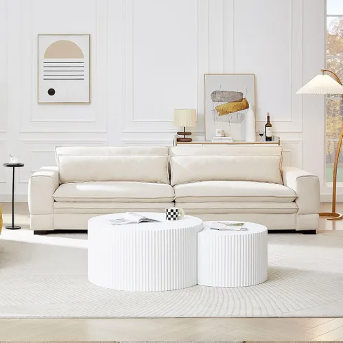 Vista 4 de JUSTONE Sofá modular moderno de 104.72 pulgadas, cómodo sofá de asiento profundo con 2 almohadas para sala de estar, dormitorio, apartamento