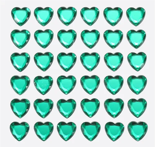 Vista 11 de MECCANIXITY 144 calcomanías autoadhesivas de diamantes de imitación de corazón de 0.394 pulgadas para maquillaje de San Valentín, artes y Azul