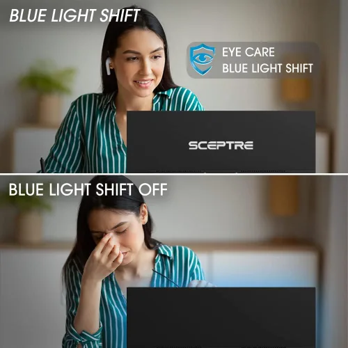 Vista 5 de Sceptre 22 pulgadas 1080p LED Monitor HDMI x2 VGA 99% sRGB montaje en pared listo altavoces integrados, negro máquina (serie E22)