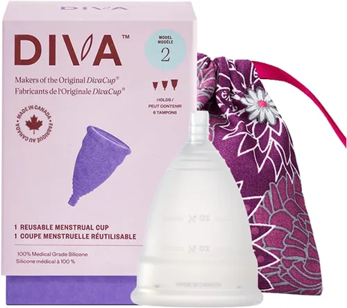 Vista 8 de Copa Diva - Copa de silicona de grado médico para el cuidado del período - Copa menstrual reutilizable - Hasta 12 horas de uso continuo - Modelo 0