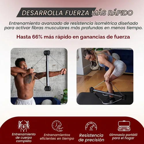Vista 9 de Bullworker - Bow Classic - Ejercitador isométrico y equipo para ejercicios en el hogar, incluye estuche portátil