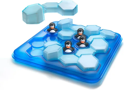 Vista 4 de Smart Games - Penguins Pool Party, juego de rompecabezas con 60 desafíos, 6+ edades