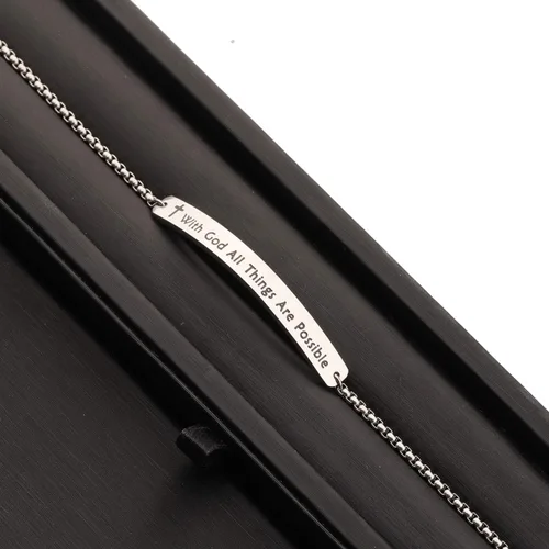 Vista 3 de MYOSPARK Joyería religiosa Mateo 19:26 "Con Dios todas las cosas son posibles Bracelet