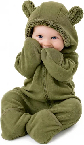 Vista 17 de Cuddle Club - Body de forro polar para bebé recién nacido hasta 5T – Pijamas de invierno chaqueta de abrigo abrigo para bebé Alien
