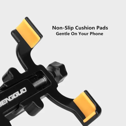 Vista 4 de Soporte ajustable para teléfono de bicicleta de 360°, soporte universal para teléfono de motocicleta con agarres de silicona antideslizantes, ajuste