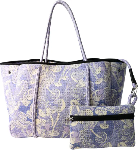 Vista 17 de POPUPS Bolso grande de neopreno para mujer - Bolso de mano de diseñador para todos los días, para el trabajo, la playa y viajes con bolsillos