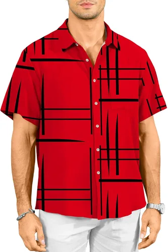 Vista 13 de KYKU Hawaiian Shirt for Men: Tropical Summer Beach Short Sleeve Button Down Shirt with Pocket