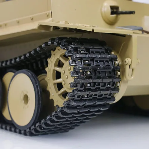 Vista 5 de Heng Long Mato Metal Escala 1/16 Amarillo German Tiger I Bb Shooting RTR Rc Tank 1220 Amarillo, US en Stock