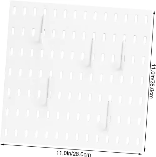 Vista 8 de OSALADI 1 juego de estante de plástico para agujeros de pared, organizador de almacenamiento para cocina y baño, incluye ganchos, fuerte capacidad