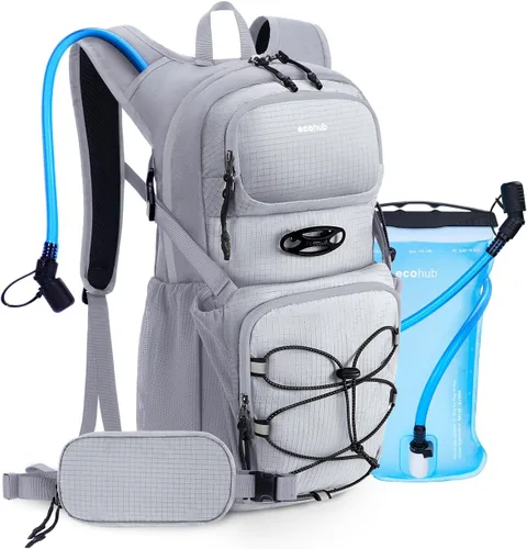 Vista 9 de ECOHUB Mochila de Hidratación para Hombres Mujeres, Mochila de Senderismo Ligera de 20L Mochila de Ciclismo con Vejiga de Agua de 2L, Paquete