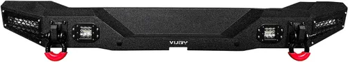 Vista 5 de Parachoques trasero de acero para Ford Bronco 2021-2025 con luces y anillos en D (textura negra)