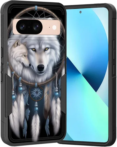 Vista 91 de Funda para Pixel 6A, Híbrida de Doble Capa de Servicio Pesado Resistente a Prueba de Golpes PC Duro + Funda Protectora de Silicona Suave para Google