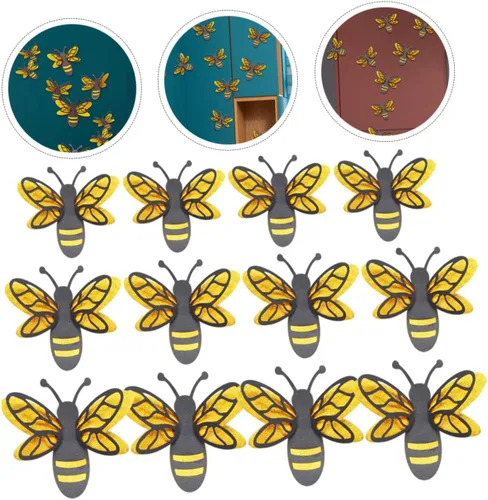 Vista 4 de SHOWERORO Calcomanías de pared de abeja, 3 calcomanías de pared para niños y niñas, calcomanías decorativas