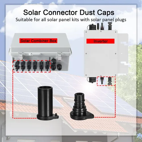 Vista 6 de ELFCULB Tapa de conector de panel solar, resistente a la intemperie, tapa macho y hembra para conector de panel solar (6 pares)
