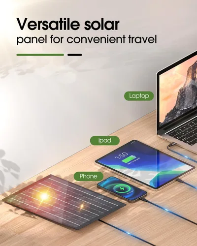 Vista 5 de Ventilador recargable con energía solar, (30 horas de funcionamiento) ventiladores de camping solares y linterna LED, ventilador portátil de 8
