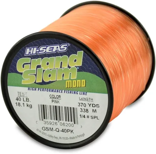 Vista 59 de HI-SEAS Línea de pesca de monofilamento Grand Slam - Fuerte y resistente a la abrasión en transparente, rosa, verde, azul humo, amarillo Amarillo