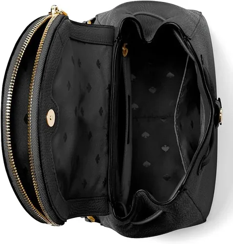 Vista 5 de Kate SPADE LEILA - Mochila mediana con solapa de cuero suave negro Negro - Cordón