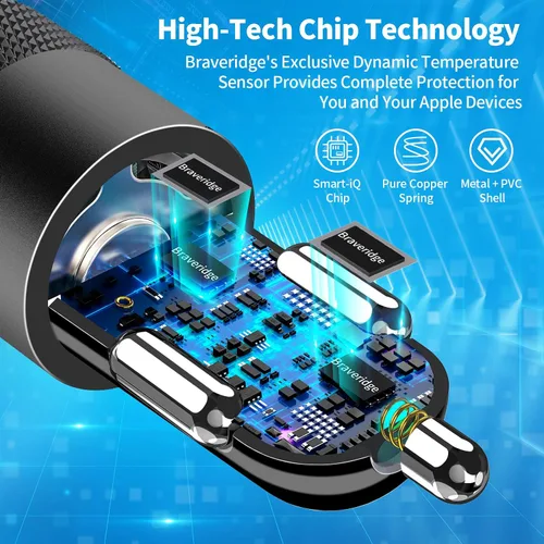 Vista 3 de Apple MFi Certified iPhone 17 Car Charger, 4.8A Dual USB Car Phone Charger